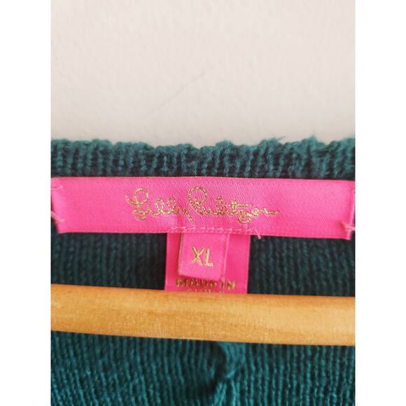 XL Lilly Pultizer green kippa sweater - Picture 5 of 6